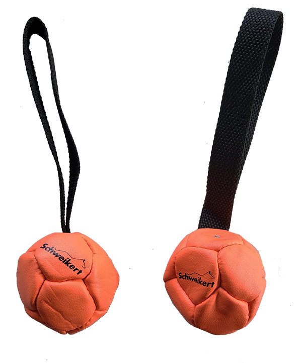 Lederball mit Schlaufe, orange 8cm, Air