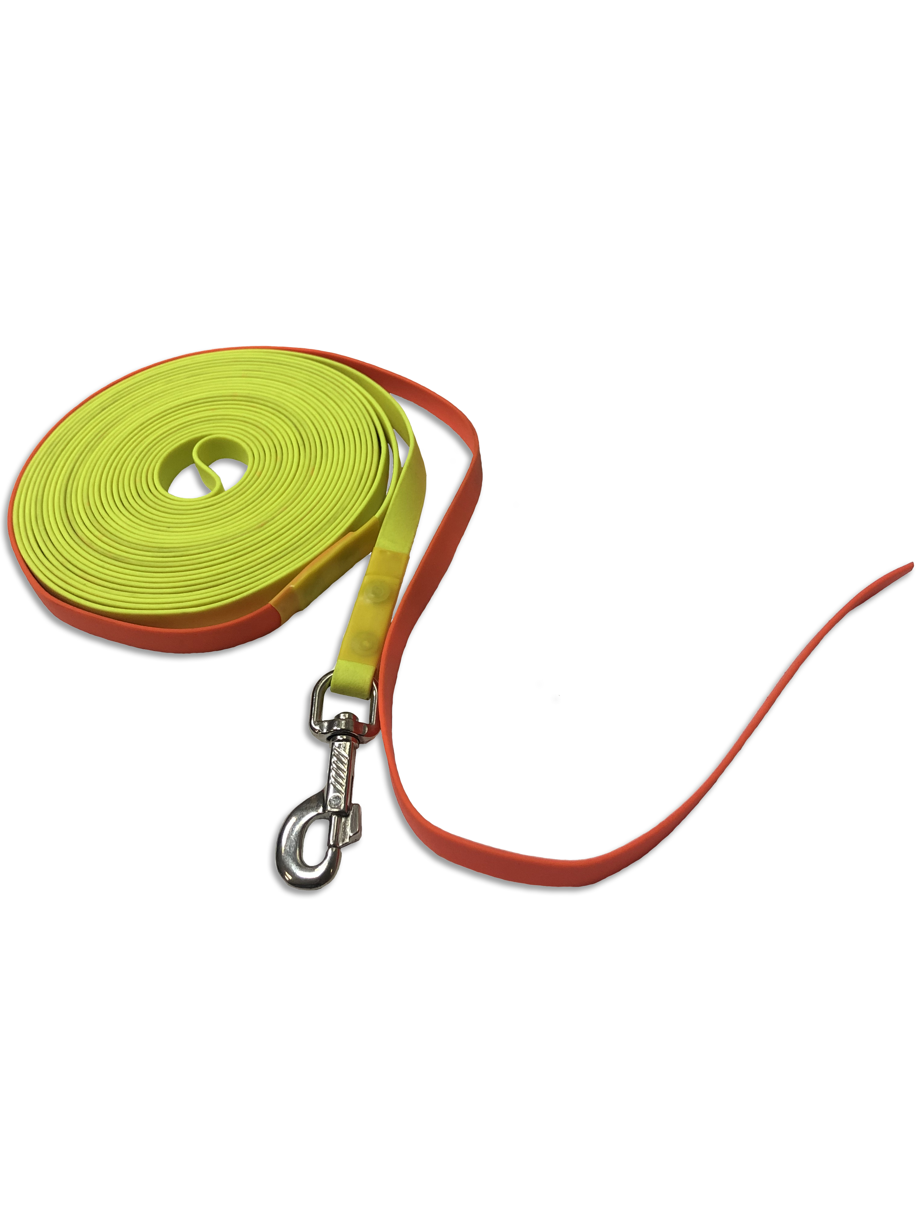 Biothane Leine 16mm 10 m neongelb Ende orange