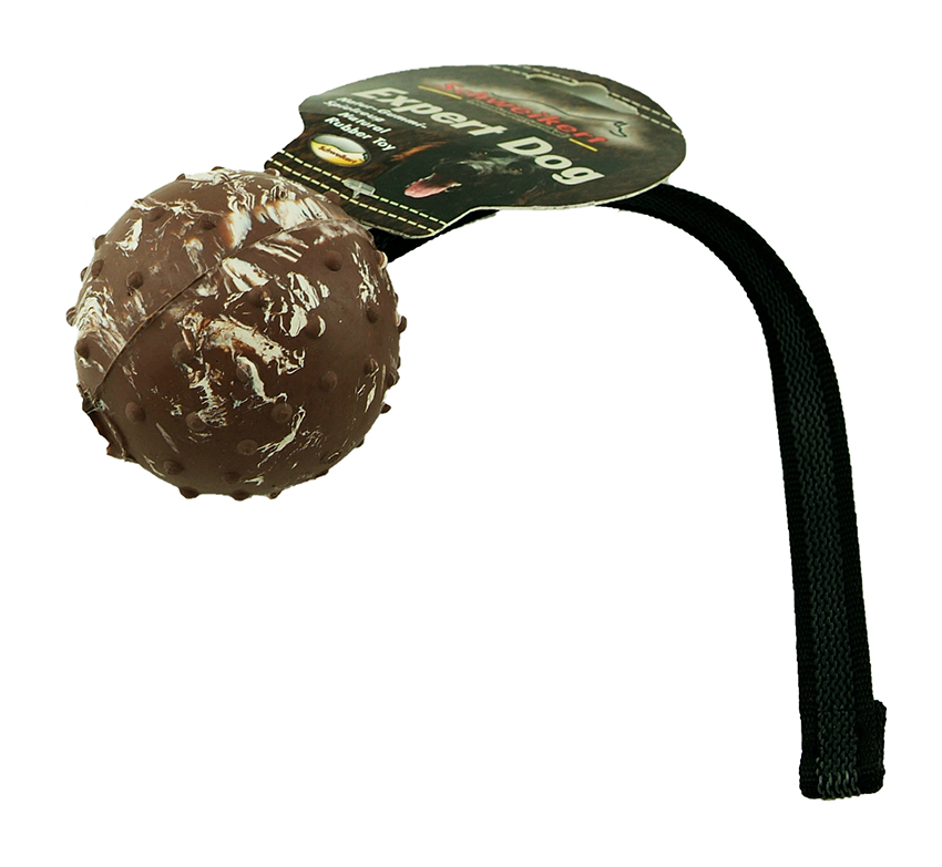 Noppenball schoko-weiß  Ø 7,5cm mit 25 cm Band