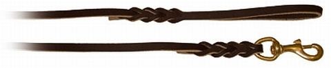 Leash Fettleder brown 200cm brass hook