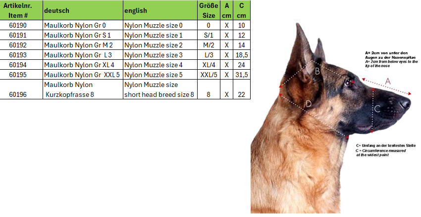 Maulkorb Nylon Gr  L 3