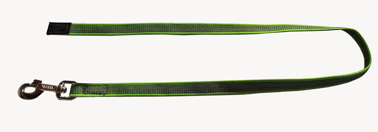 Leine gummiert grün 20mm 100cm o.HS.