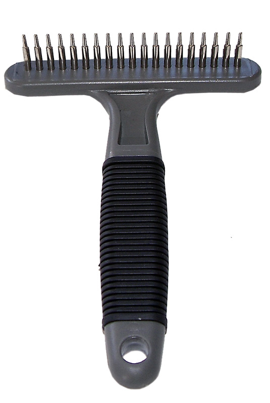 Grooming rake, single row