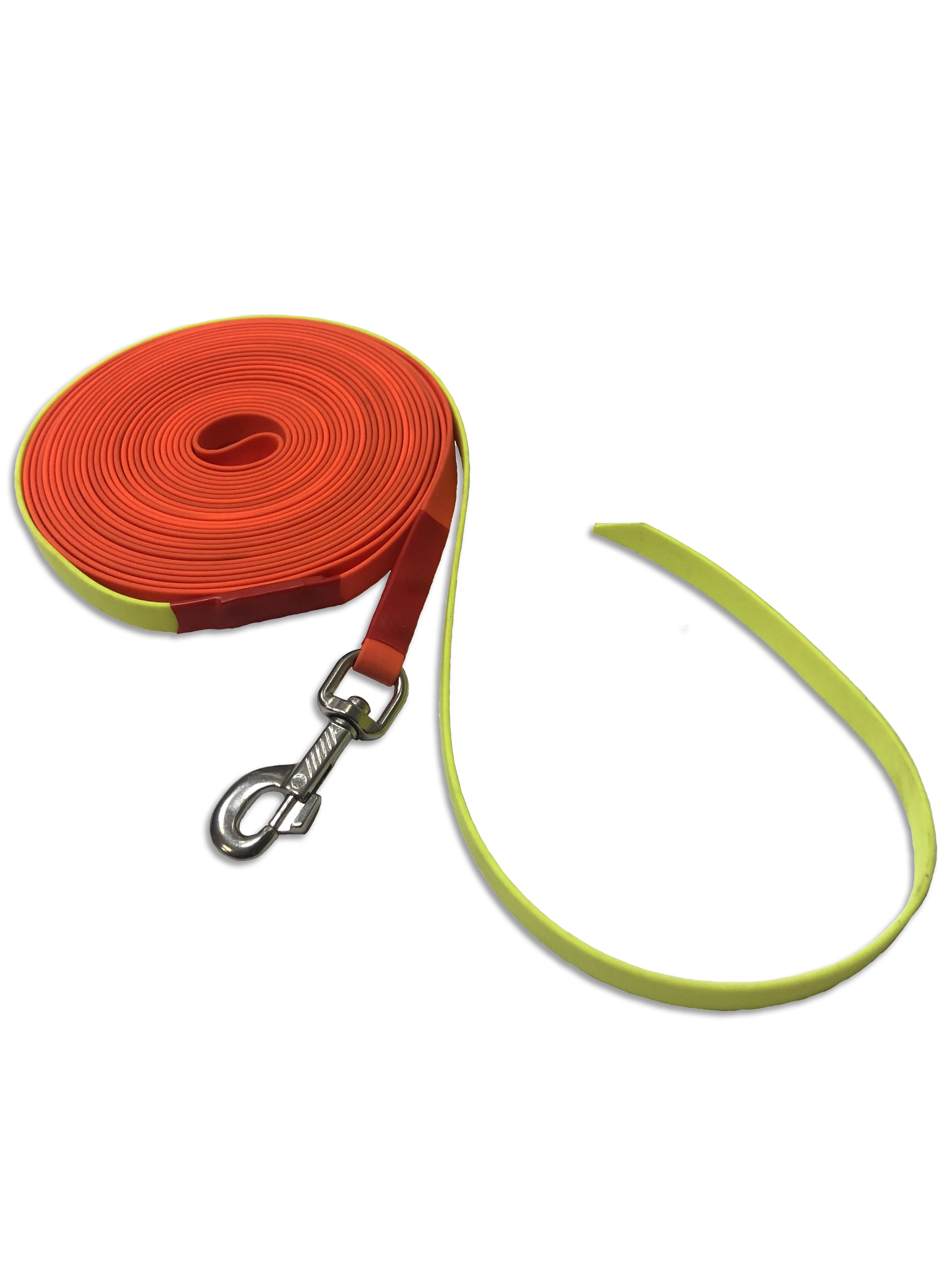 Biothane Leine 16mm 10 m orange Ende offen neongel