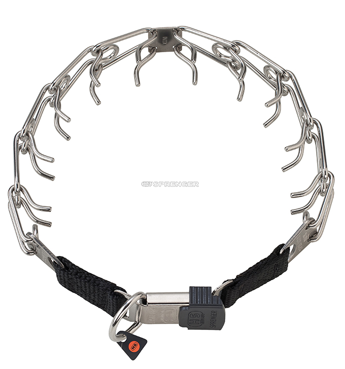 Dressurkette Edelstahl 4,0mm mit Gurt u.Schnell