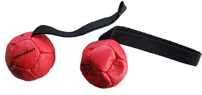 Lederball mit Schlaufe, rot 8cm, Air