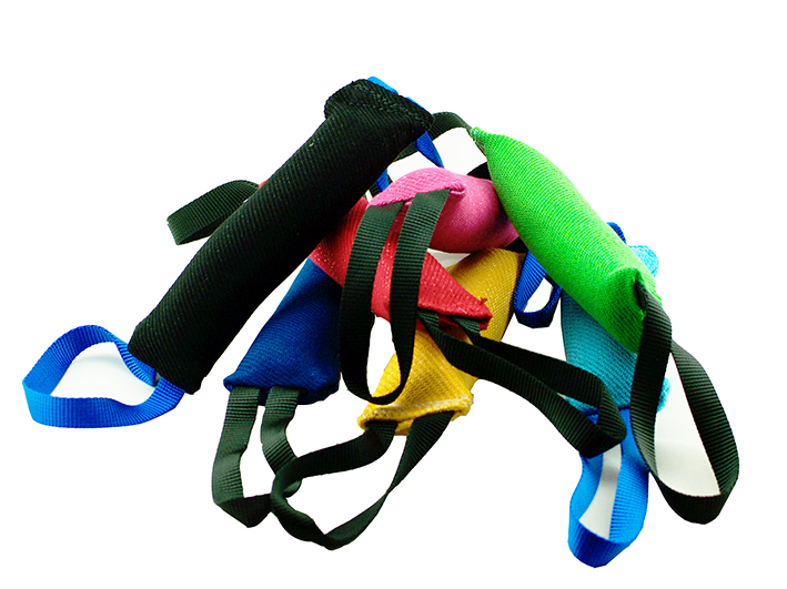 Puppy tug 25cm with 2 loops, nylcot soft black