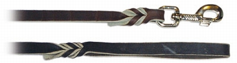 Leine, Fettleder,braun 16mm,