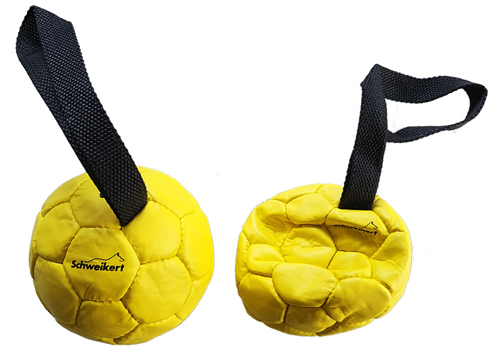 Lederball mit Schlaufe, gelb 10cm, Air